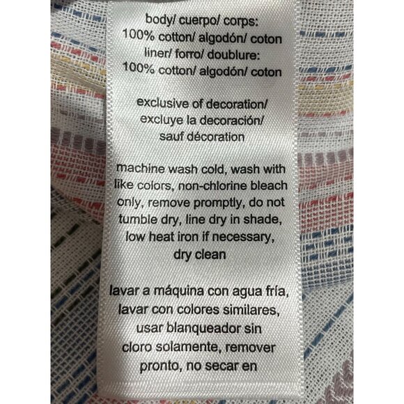 Nautica Jeans Womens 2X Multicolor Striped Button-Up Shirt100%Cotton Lightweight - Picture 10 of 14